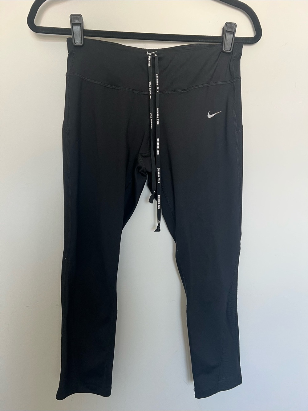 Nike Women’s Dri-FIT Running Leggings Medium Black Athletic Draw String Pants